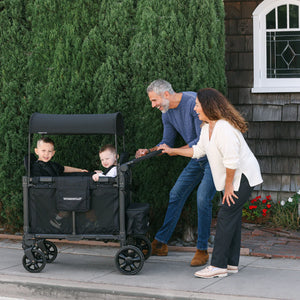 WonderFold W2 Elite Pro Double Stroller Wagon – Grey - 2 Seater