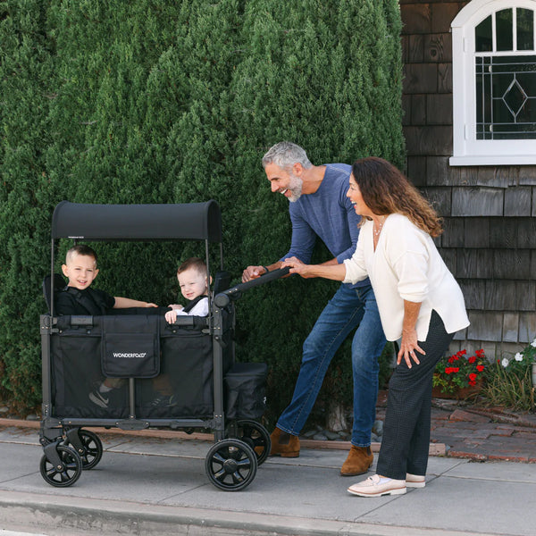 WonderFold W2 Elite Pro Double Stroller Wagon – Grey - 2 Seater