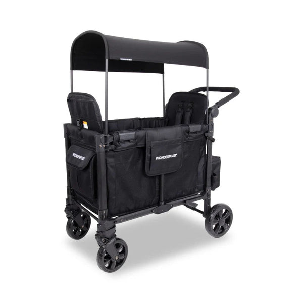 WonderFold W2 Elite Pro Double Stroller Wagon – Black - 2 Seater