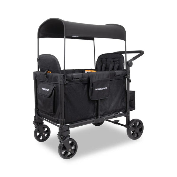 WonderFold W4 Elite Pro Quad Stroller Wagon – Black - 4 Seater