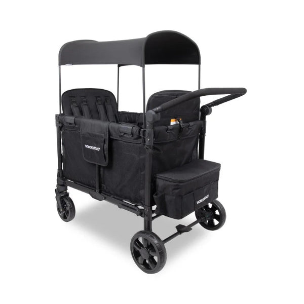 WonderFold W4 Elite Pro Quad Stroller Wagon – Black - 4 Seater