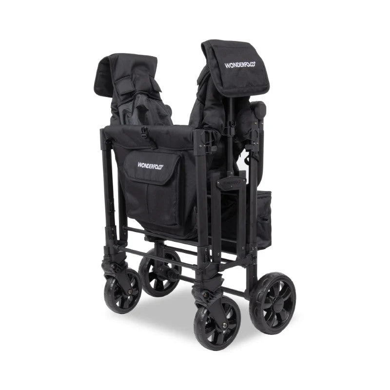 WonderFold W4 Elite Pro Quad Stroller Wagon Black 4 Seater folded