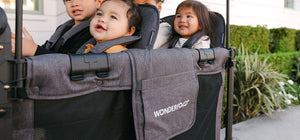 WonderFold W4 Elite Pro Quad Stroller Wagon – Grey - 4 Seater