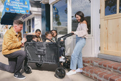 WonderFold W4 Elite Pro Quad Stroller Wagon – Black - 4 Seater