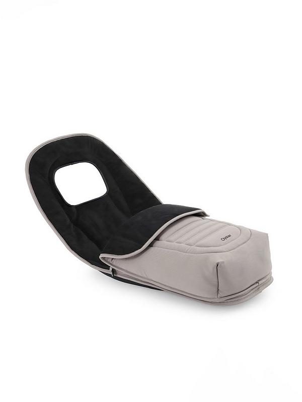 Gray and black quilted infant car seat cover with soft fabric for oyster 4 stone luxury travel system capsule 360