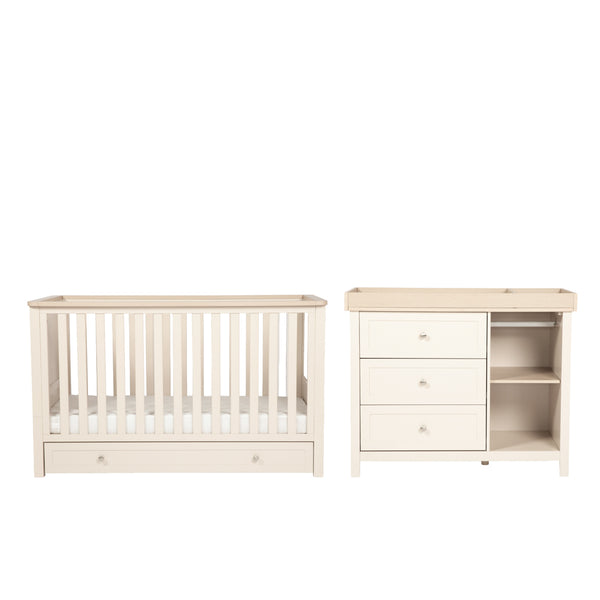 Bebe & Beyond Wanderer 2 Piece Nursery Furniture Set – Cashmere & Oak
