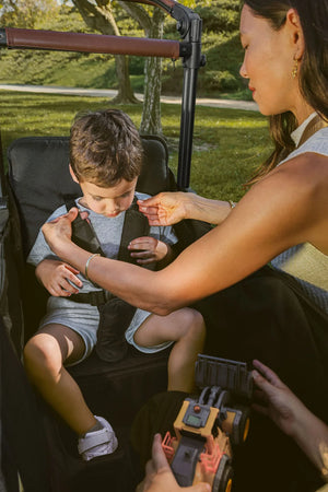 WonderFold X4R Push & Pull Quad Stroller Wagon – Stealth Black – 4 Seater