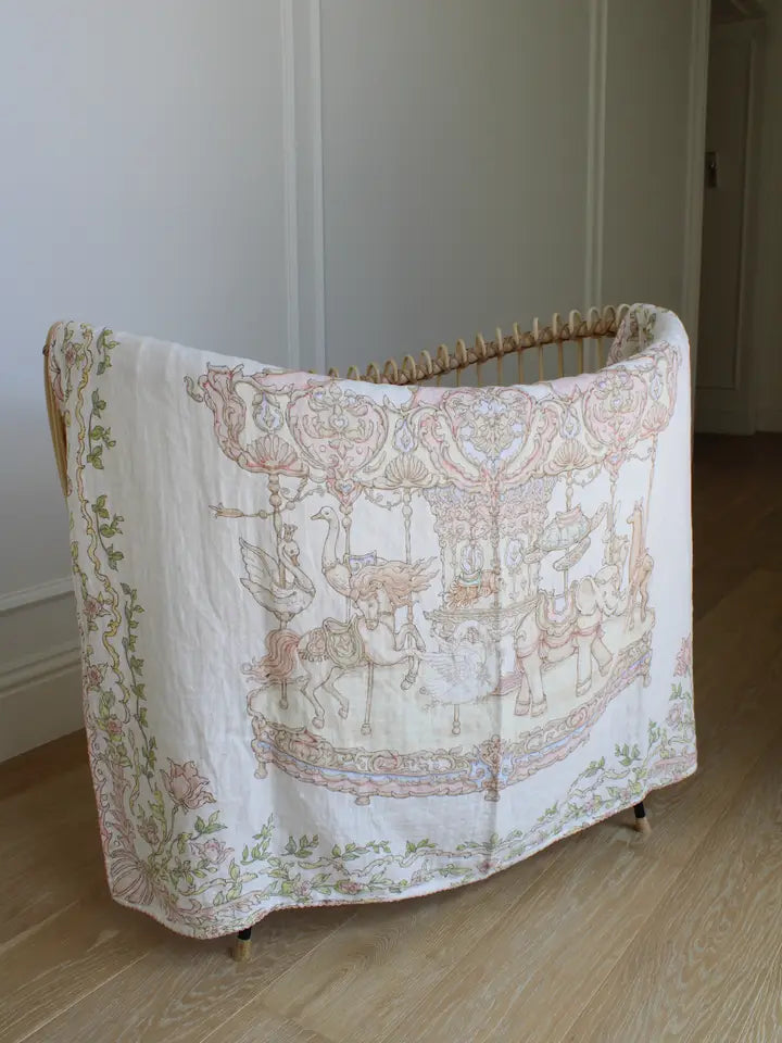 Enchanted Carousel Organic Cotton Muslin Blanket