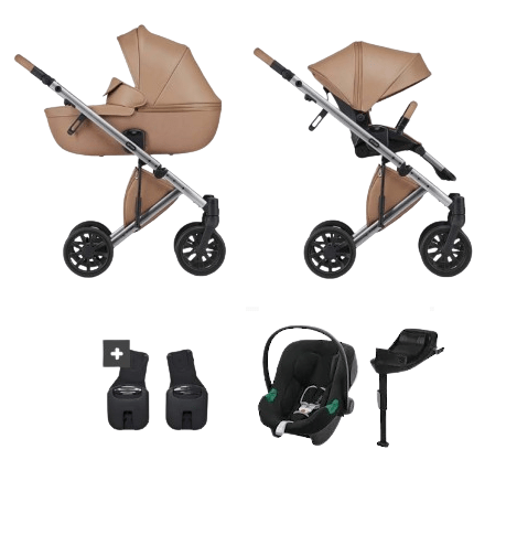 Anex Baby E Type Travel System With Cybex Aton B Car Seat and Base - Sepia  Anex   