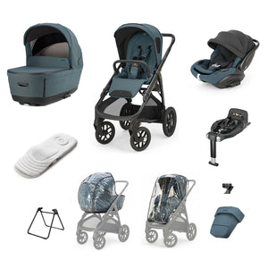 Inglesina Aptica XT 3 in 1 Travel System 2026 - Himalaya Blue | Lie-Flat Car Seat & 360° Base