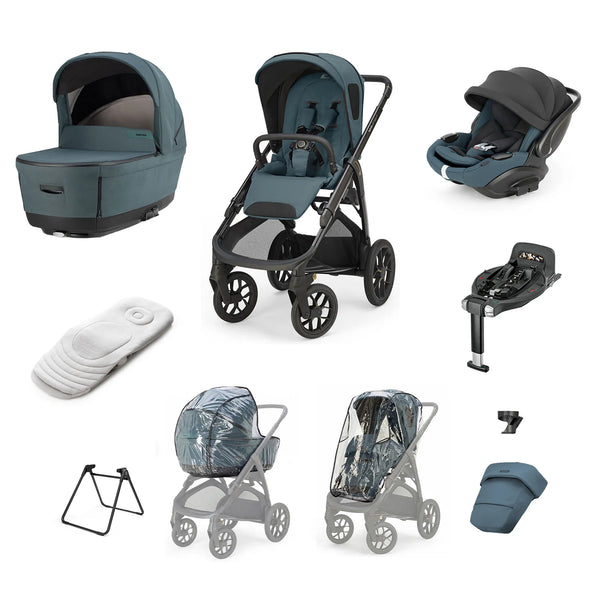 Inglesina Aptica XT 3 in 1 Travel System 2026 - Himalaya Blue | Lie-Flat Car Seat & 360° Base