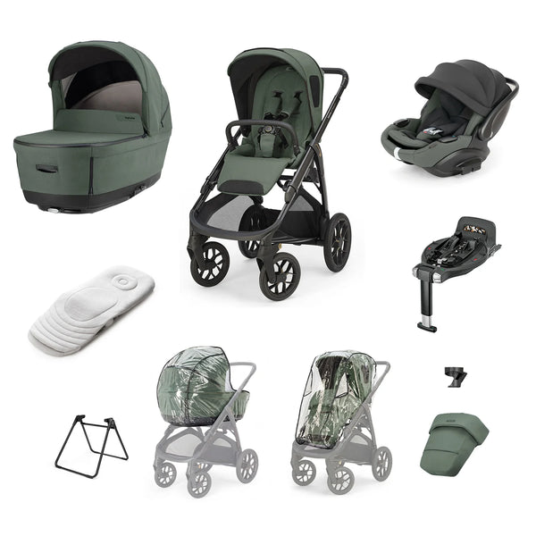 Inglesina Aptica XT 3-in-1 Travel System – Taiga Green 2026 | Lie-Flat Car Seat & 360° Base