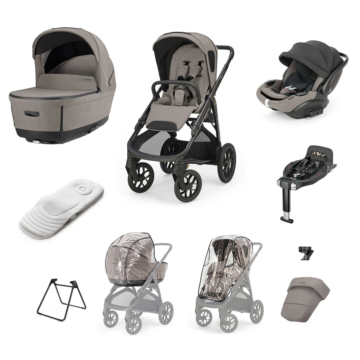 Inglesina Aptica XT 3-in-1 Travel System 2026 – Tundra Beige | Lie-Flat Car Seat & 360° Base