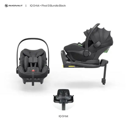 Avionaut Pixel 3 Infant Carrier & Orbit Isofix Bundle– Black (40–86cm | 0–13kg)