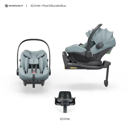 Avionaut Pixel 3 Infant Carrier & Orbit Isofix Bundle– Blue (40–86cm | 0–13kg)