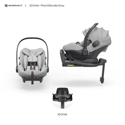 Avionaut Pixel 3 Infant Carrier & Orbit Isofix Bundle– Grey (40–86cm | 0–13kg)