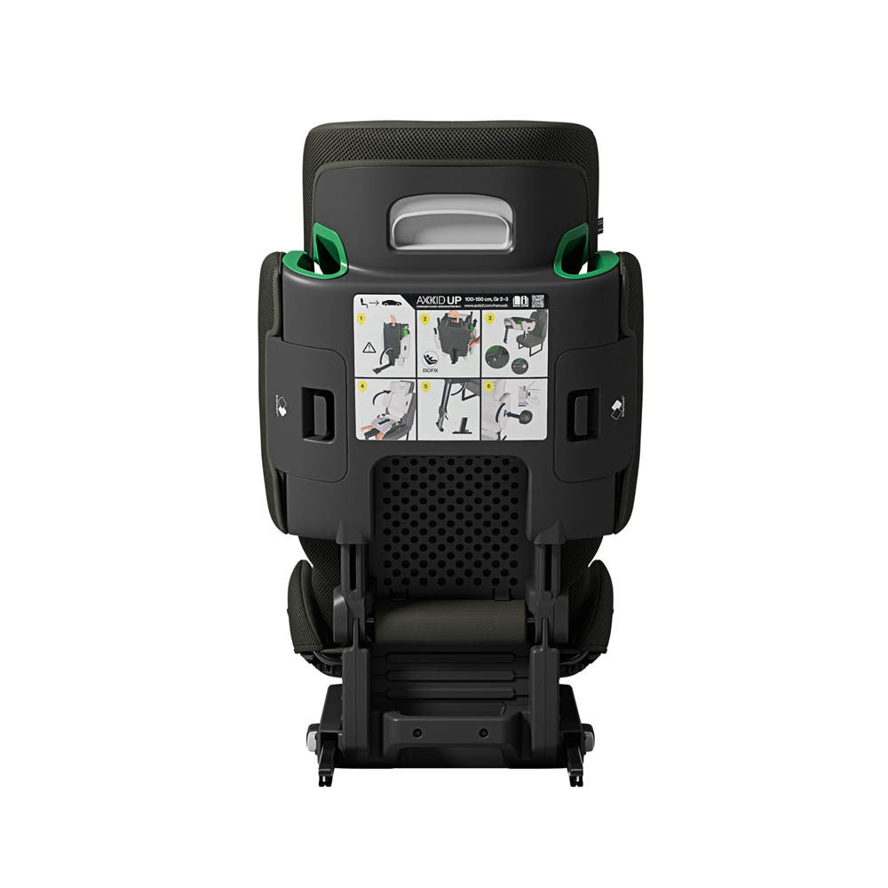 Axkid Up Moss Green Bundle With Footrest - High Back Booster Seat (4–12 Years, 100–150 cm)