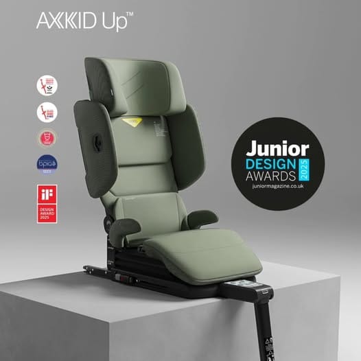 Axkid Up Nordic Bloom Green – High Back Booster Seat (4–12 Years, 100–150 cm) AxKid