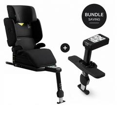 Axkid Up Coastal Storm Black Bundle With Footrest – High Back Booster Seat (4–12 Years, 100–150 cm)