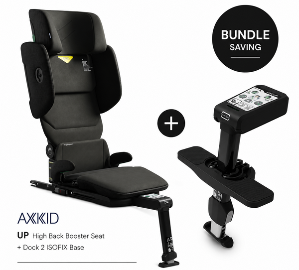 Axkid Up Moss Green Bundle With Footrest - High Back Booster Seat (4–12 Years, 100–150 cm)