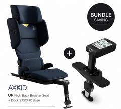 Axkid Up Glacier Lake Blue Bundle with Footrest – High Back Booster Seat (4–12 Years, 100–150 cm)