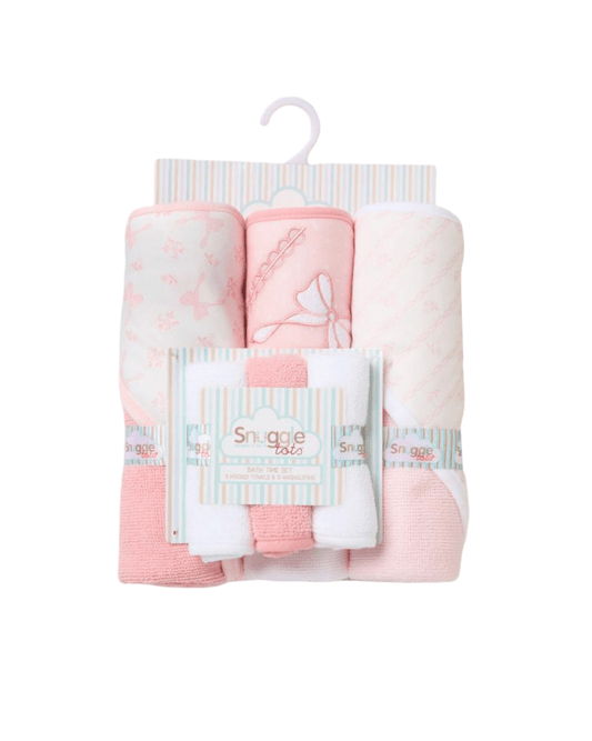 Baby Bath Time Wash Set - Pink Bows General Snuggle Tots