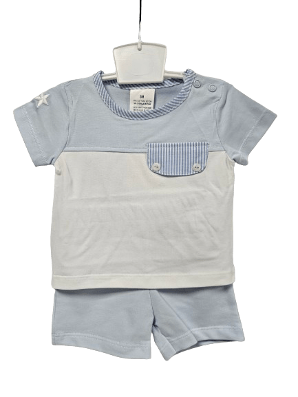 Baby Boys Blue 2 Piece Shorts set General little star   