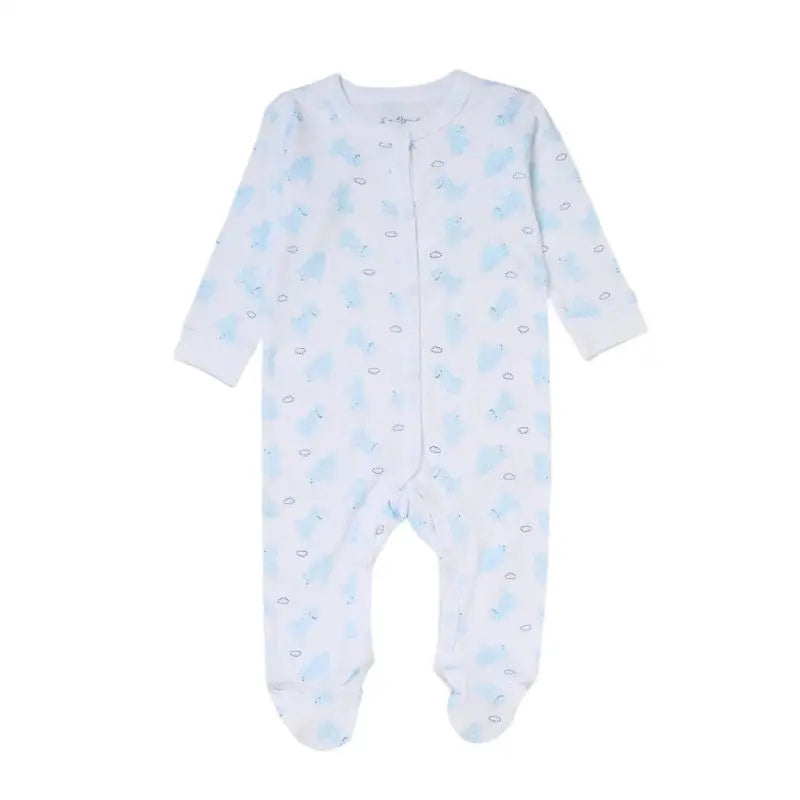 Baby Boys Blue & Ivory Dinosaur 5-Piece Layette Set