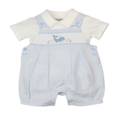 Baby Boys Light Blue Whale Dungarees General Watch Me Grow   