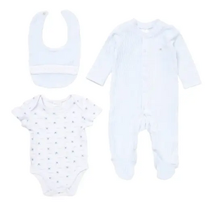 Baby Boys Ribbed 3 Piece Gift Set in Blue - General