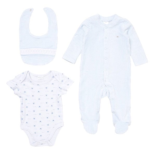 Baby Boys Ribbed 3 Piece Gift Set in Blue General rock a bye baby