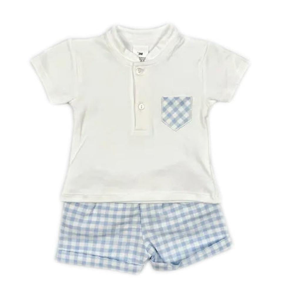 Baby Boys Sky Blue Gingham Short Set General Not specified   