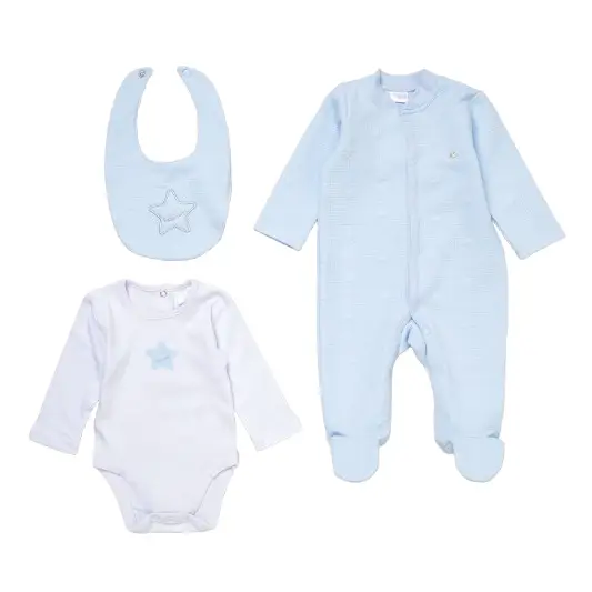 Baby Boys Star textured Layette Set