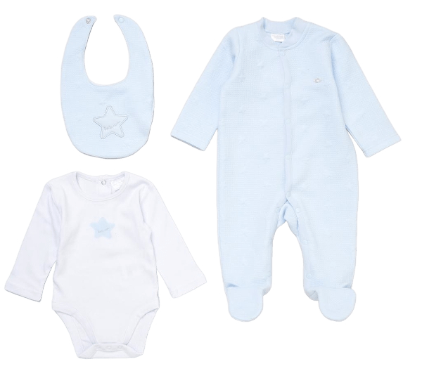 Baby Boys Star textured Layette Set rock a bye baby