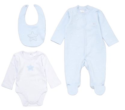Baby Boys Star textured Layette Set rock a bye baby