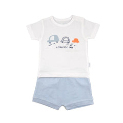 Baby Boys T-Shirt and Shorts Set with Car Design
