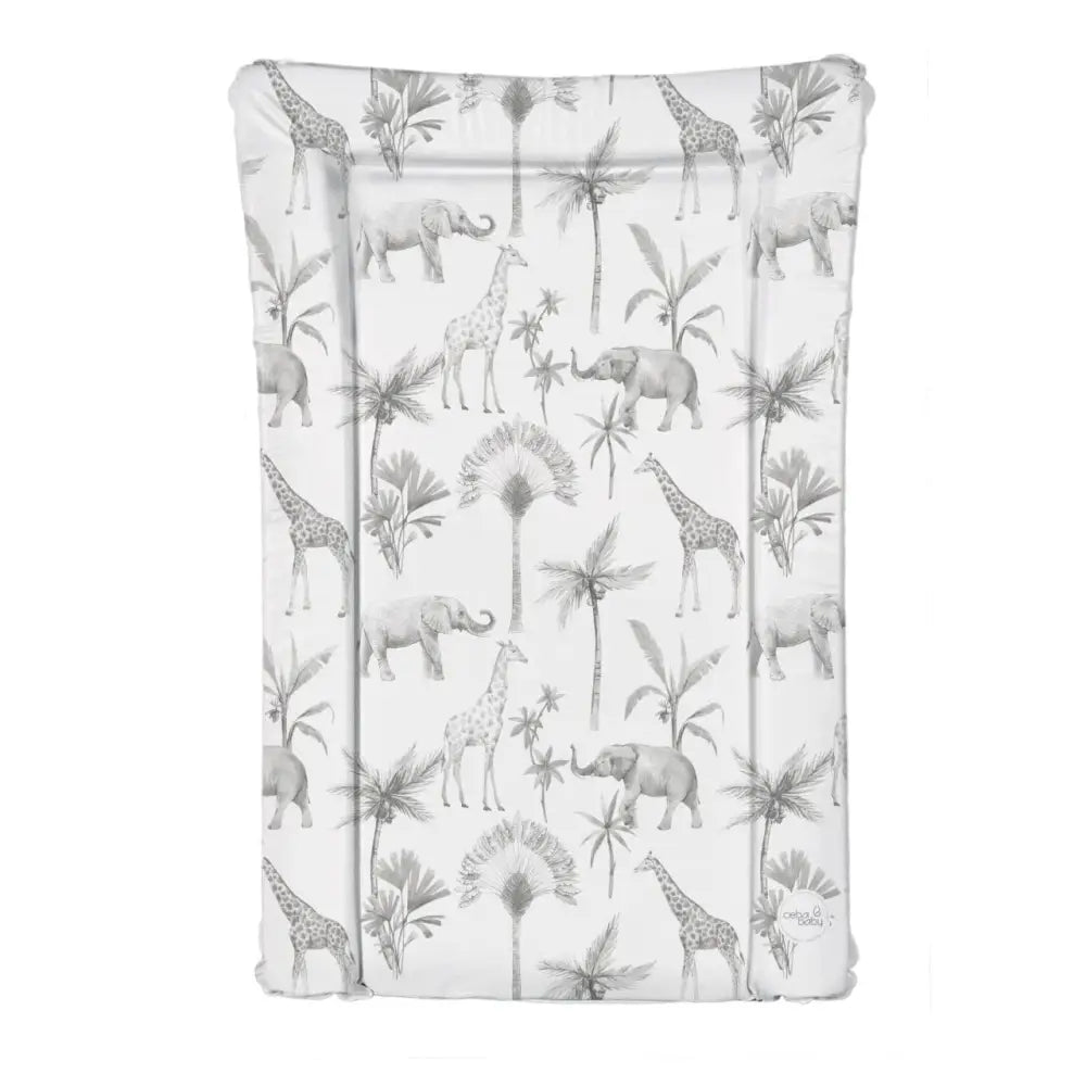Baby Changing Mat - Grey and White Jungle