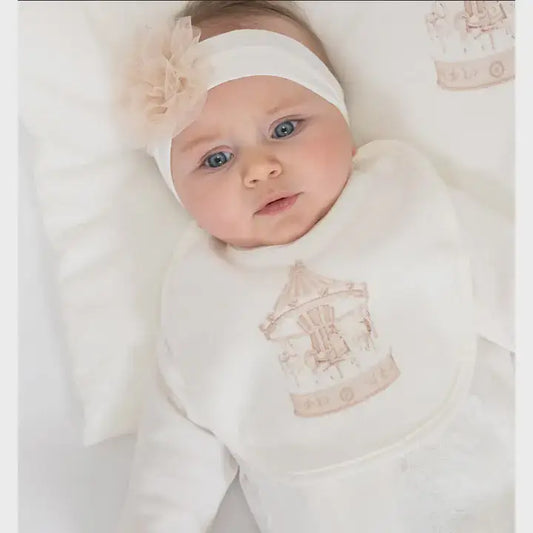 Baby First Beige Carousel Bib