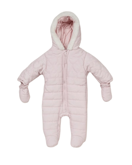 Baby Girl's Pink Padded Snowsuit - Baby Pink General rock a bye baby   