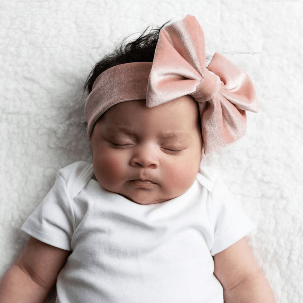 Baby Girl's Rose Pink Velour Headband General soft touch   