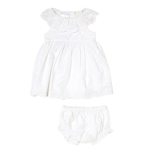 Baby Girls 2pc Broderie Anglaise Dress Set  rock a bye baby   