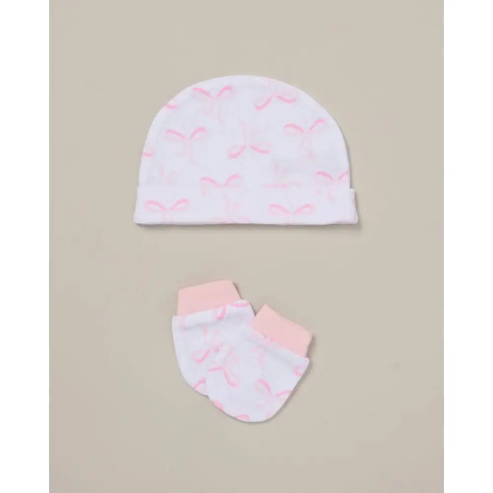 Baby Girls 5-Piece Bow Layette Set — White & Pink