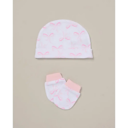 Baby Girls 5-Piece Bow Layette Set — White & Pink