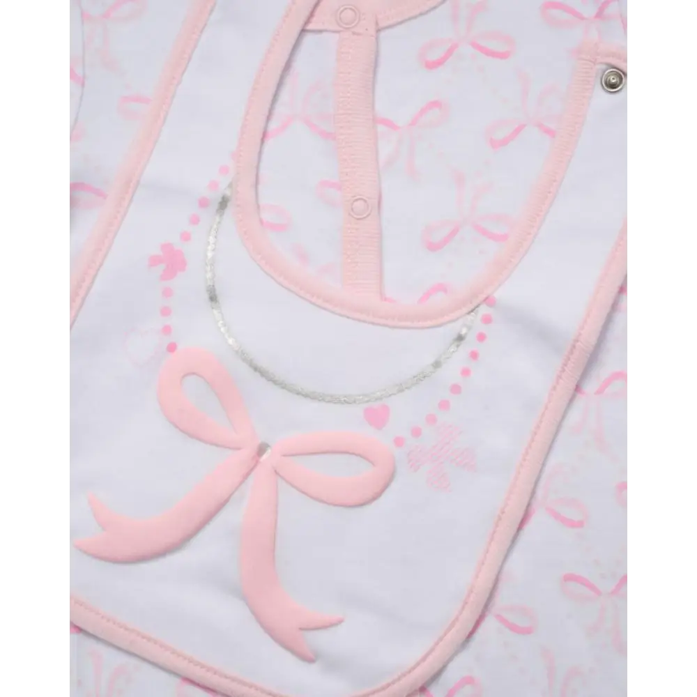 Baby Girls 5-Piece Bow Layette Set — White & Pink
