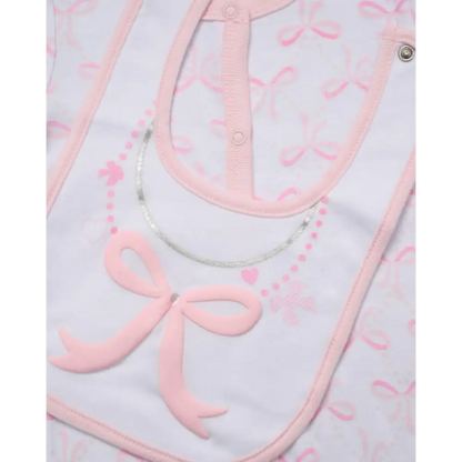 Baby Girls 5-Piece Bow Layette Set — White & Pink