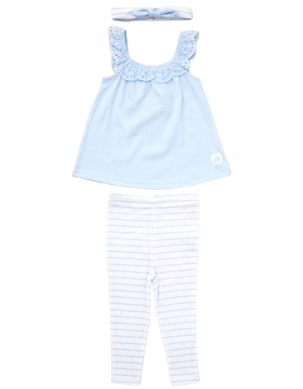 Baby Girls Broderie Anglaise Ribbed Legging Set General Lily & Jack   