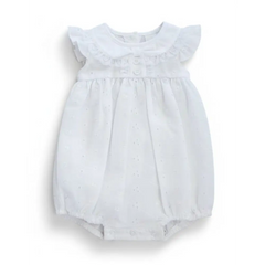 Baby Girls Broderie Anglaise White Romper