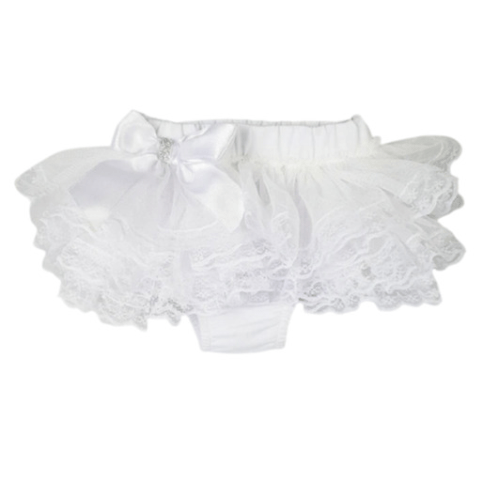 Baby Girls Frilly Knickers lace in White  Soft Touch 6-9m  