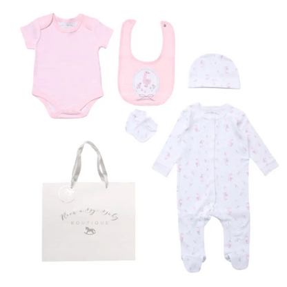 Baby Girls Goose 5 Piece Layette Set including Gift Bag rock a bye baby