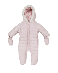 Baby Girl's Pink Padded Snowsuit - Baby Pink
